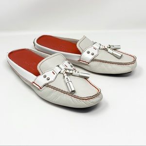 Cole Haan White Leather Mules Slides Size 8B